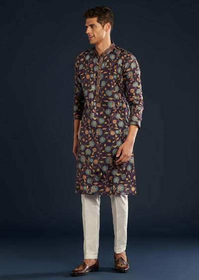 purple-mens-floral-print-silk-kurta-set-with-sequin-work-sg353641-1 86923376-1593-4fd6-a87a-1f6033d5be67