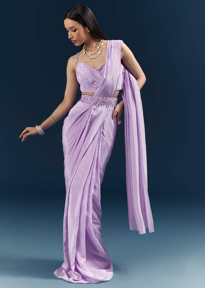 purple crepe ready pleated saree with heavy-sg348045-6 6