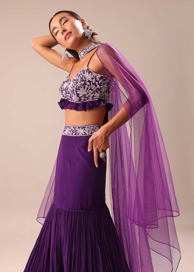 purple fishcut skirt with embroidered blouse and dupatta-sg226375 5 1f0ed81b-b5f9-4bec-bb4e-db2f509cc4d6