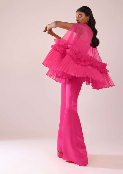 rani pink indo-western jacket pant set-sg149473 2