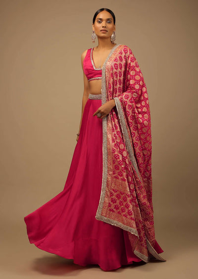 rani pink skirt and crop top set with 2