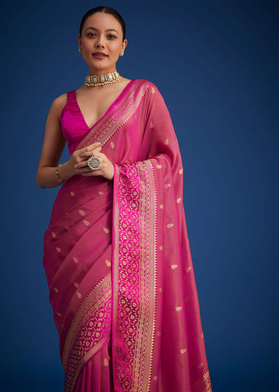rani pink tissue silk saree with butti-sg276494 6