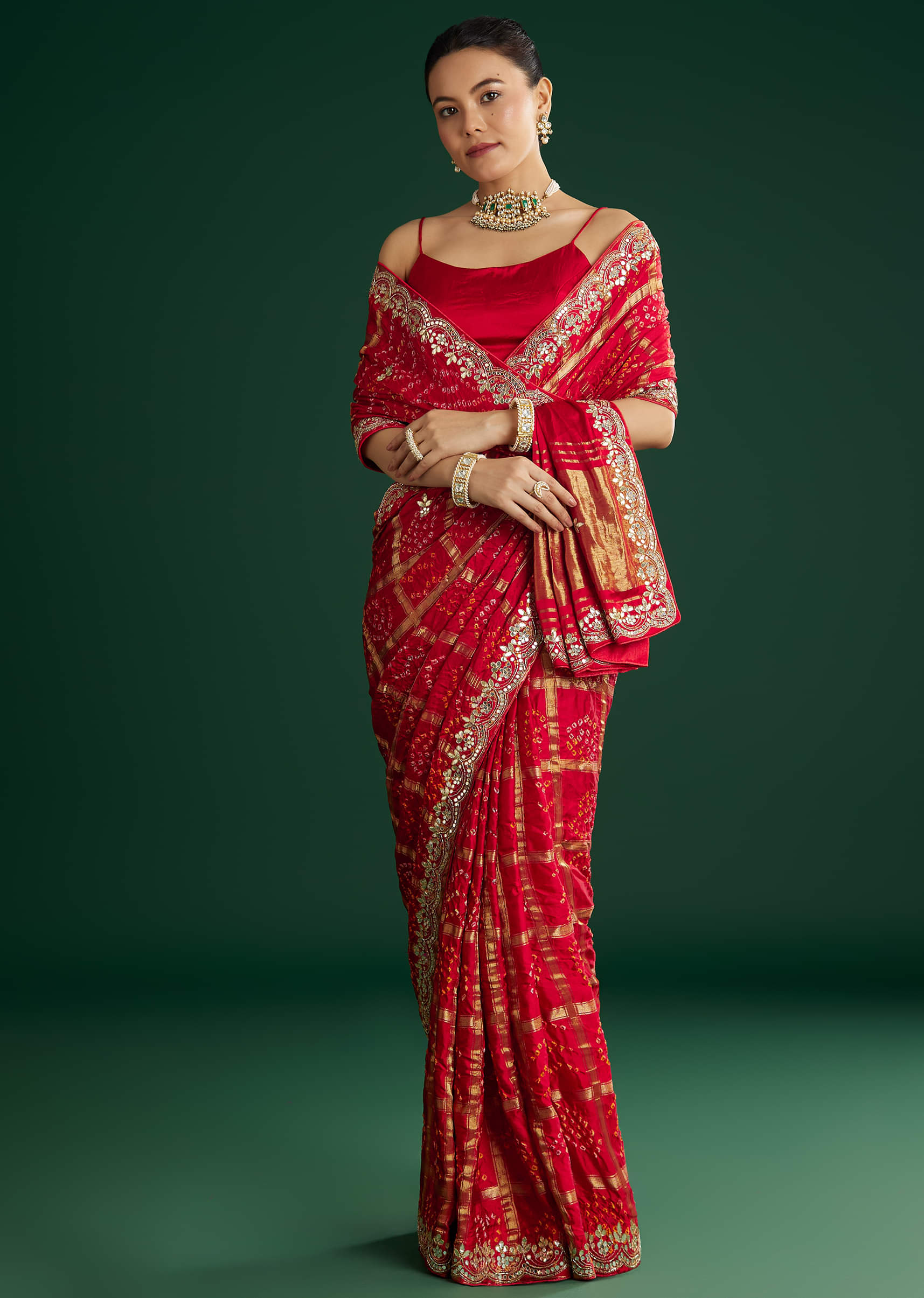 red-bandhani-saree-with-gota-work-sg315808-3
