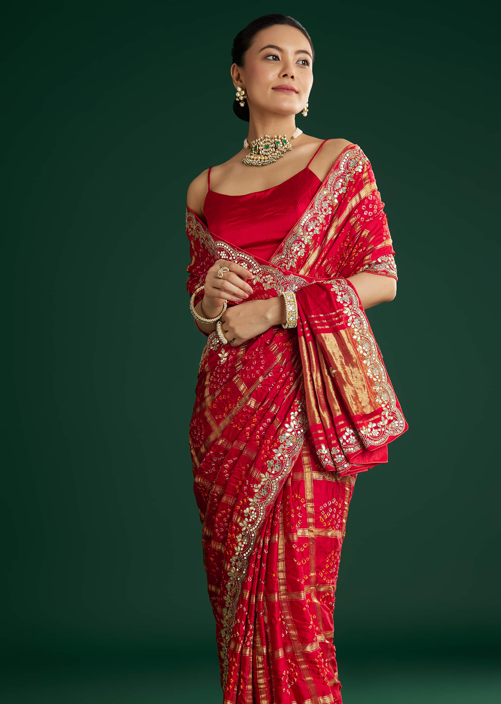 red-bandhani-saree-with-gota-work-sg315808-5