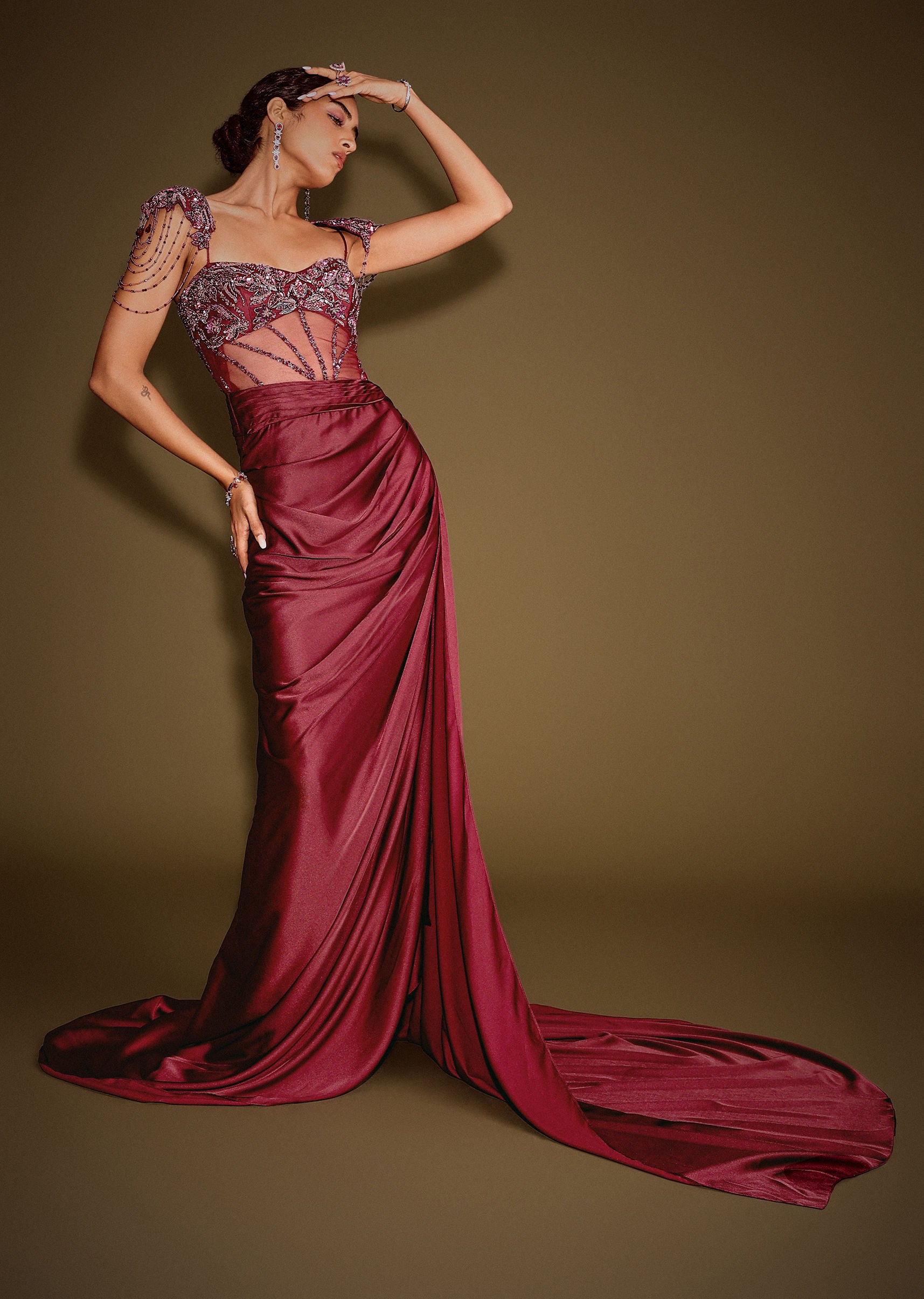 strapless open back dress Zapaka Women Red Strapless Cocktail Dress Corset Appliqued Pleated Tight  Short Party Dress – Zapaka CA main image 1