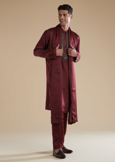 red-maroon-silk-kurta-set-with-metal-stone-detail-sg332684-1 e0906262-d35c-4a97-ba0b-c2643ec2c577