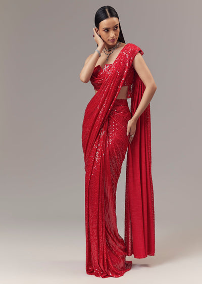 red-ready-pleated-indo-western-shimmer-saree-with-cowl-neckline-blouse-sg375020-1 59c5366c-52cc-499b-aef1-7e2dc04b4878
