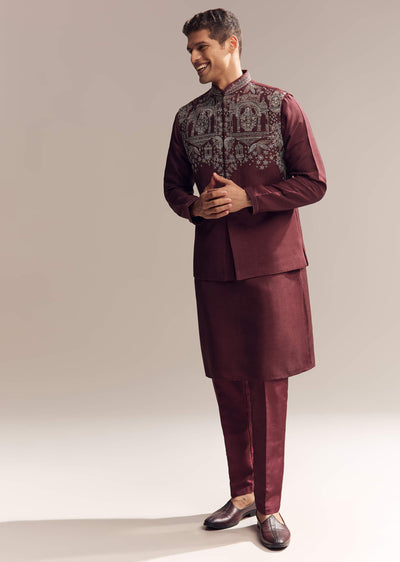 red-silk-kurta-jacket-set-for-men-with-heavy-hand-work-sg330382-1