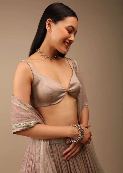 shadow grey backless blouse in satin with plunging sweethear-m001blra07y-sg92694 1