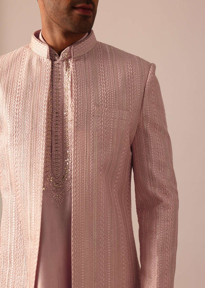 stunning peach silk sherwani for men-sg106942 4