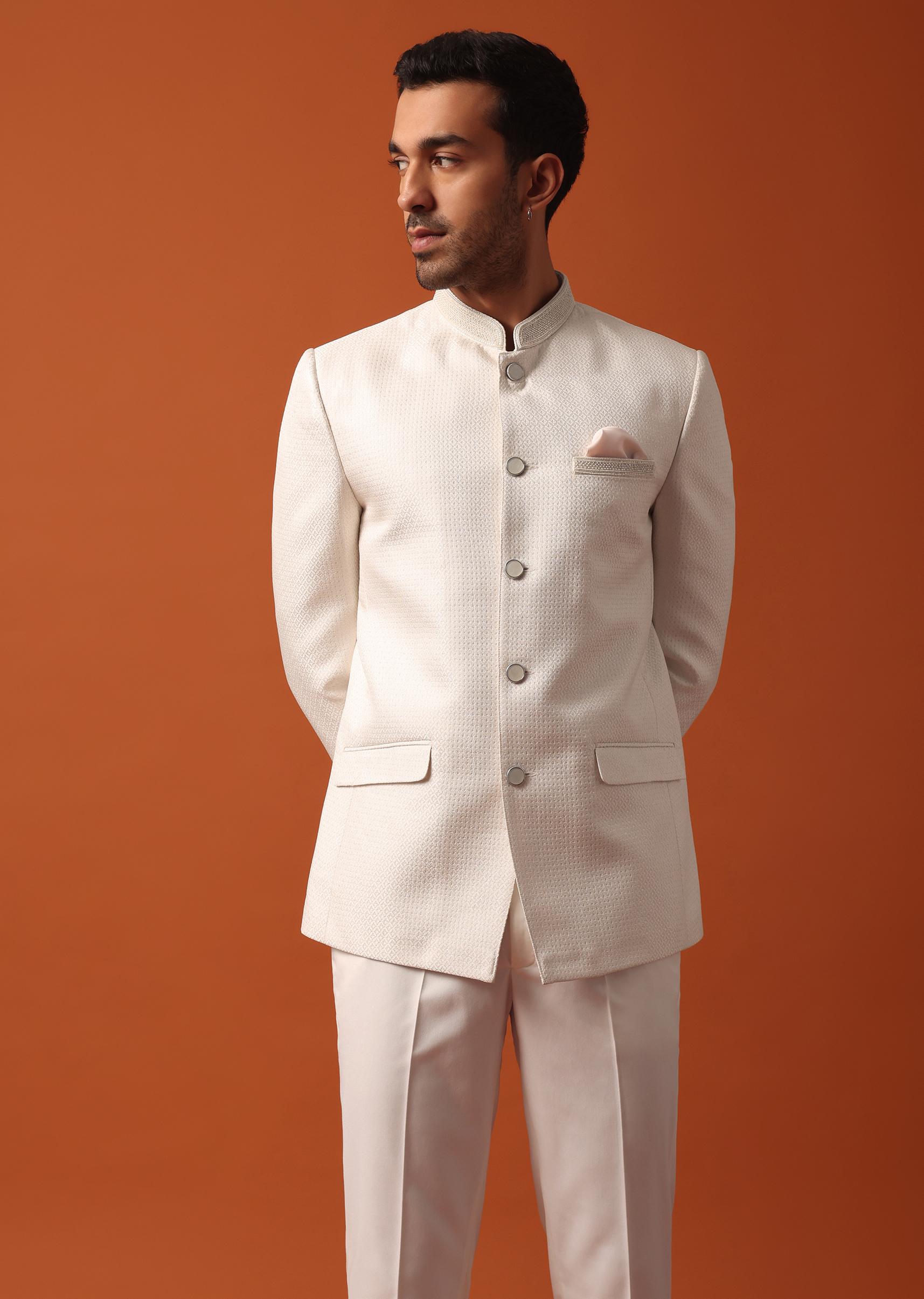 Buy Stunning Pristine White Bandhgala Jodhpuri Suit KALKI