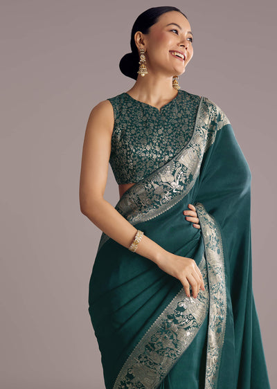 teal-blue-dola-silk-saree-with-zari-woven-motifs-sg311858-5