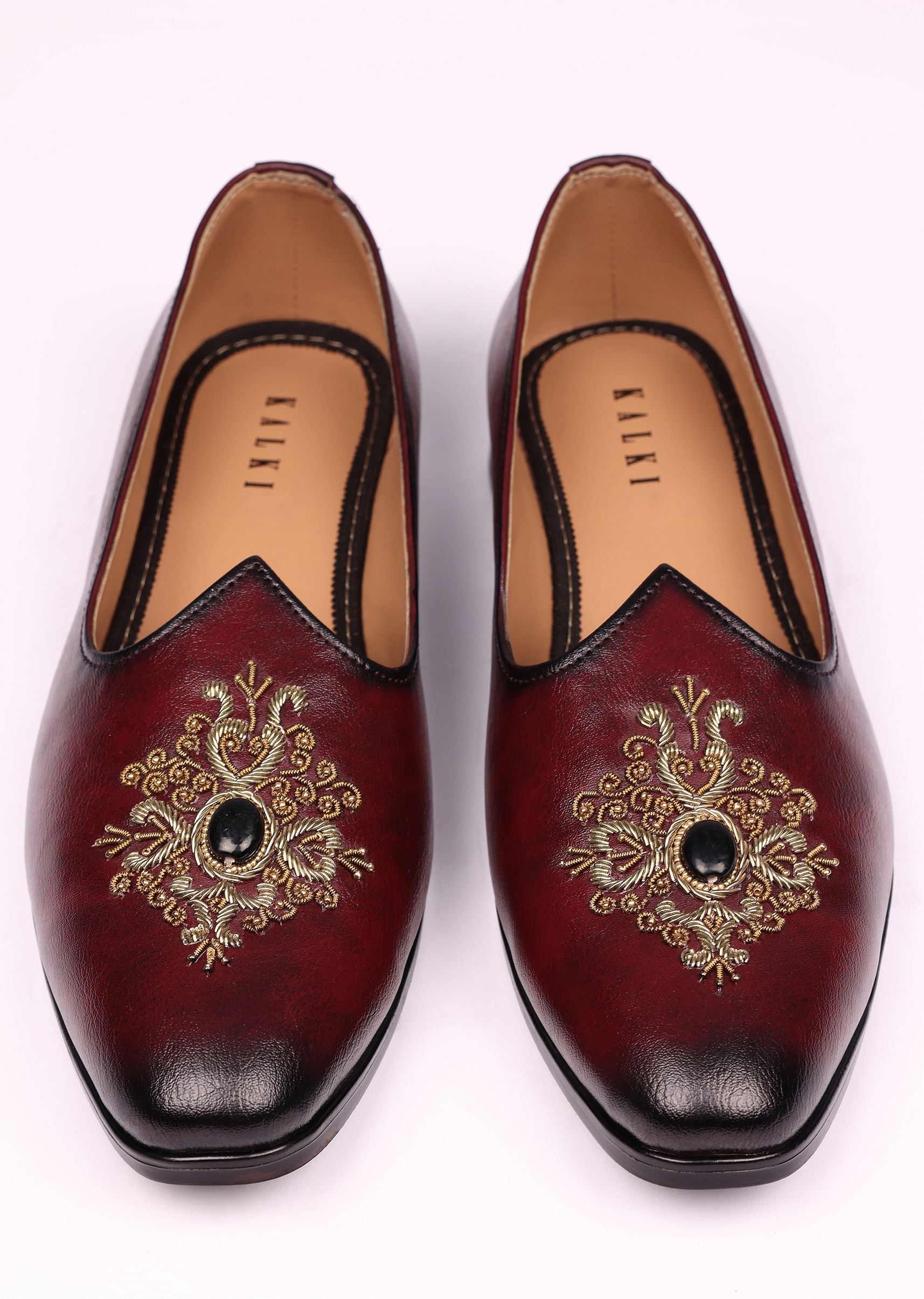 Wine Handwork Jutti For Men KALKI Fashion India