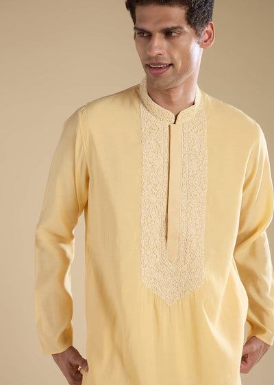 yellow-chanderi-kashmiri-hand-work-straight-mens-kurta-set-sg326000-1