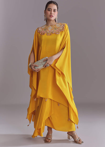 yellow-crepe-kaftan-top-and-drape-skirt-set-with-embroidery-sg319290-1