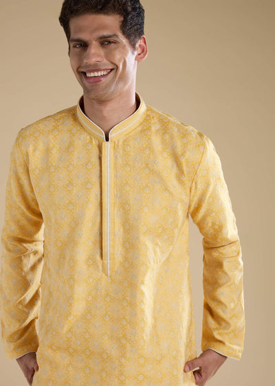 yellow-jacquard-straight-mens-kurta-and-pant-set-sg321492-1