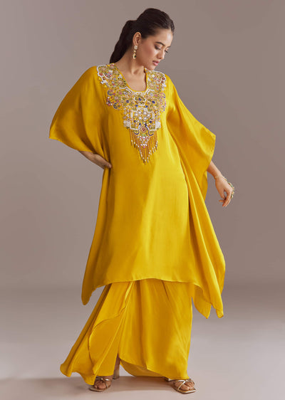 yellow-organza-kaftan-top-and-drape-skirt-set-with-resham-work-sg340510-2