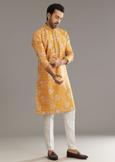 yellow-silk-kurta-set-with-print-work-sg309145-4