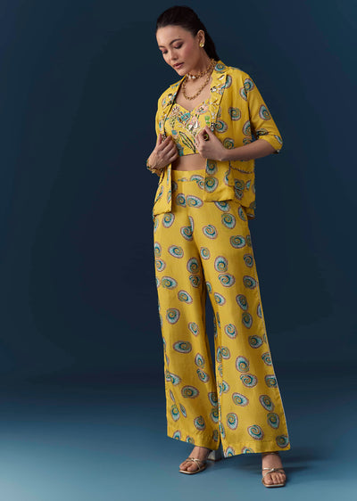 yellow-silk-shell-print-crop-top-pant-set-with-gotta-work-sg351542-1