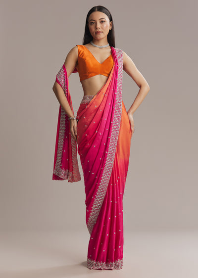 HotPinkAndOrangeChinonSareeWithHeavy-sg338812-8 2
