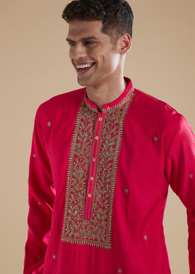 PinkSilkKurtaSetWithThreadResham-sg357063-6 4