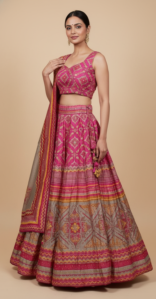 Pink Rose Bridesmaid Lehenga
