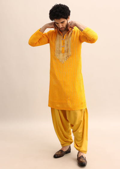 Yellow Gold Coin Work Kurta And Patiala Salwar Set-SG233708 7 4d1febb4-d3fb-49b9-a5e6-d753e2adcca6
