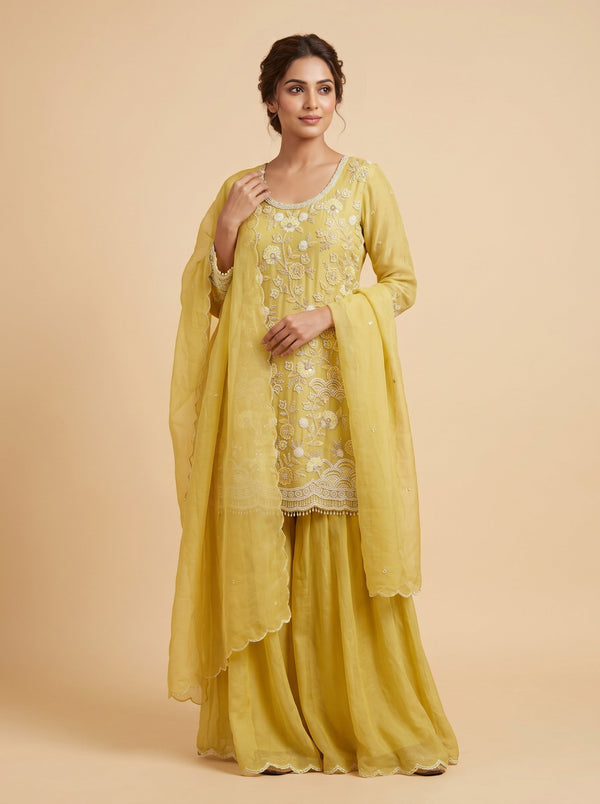 Amber Yellow Palazzo Set