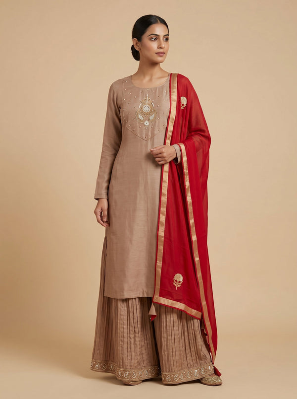 Antique Gold Anarkali