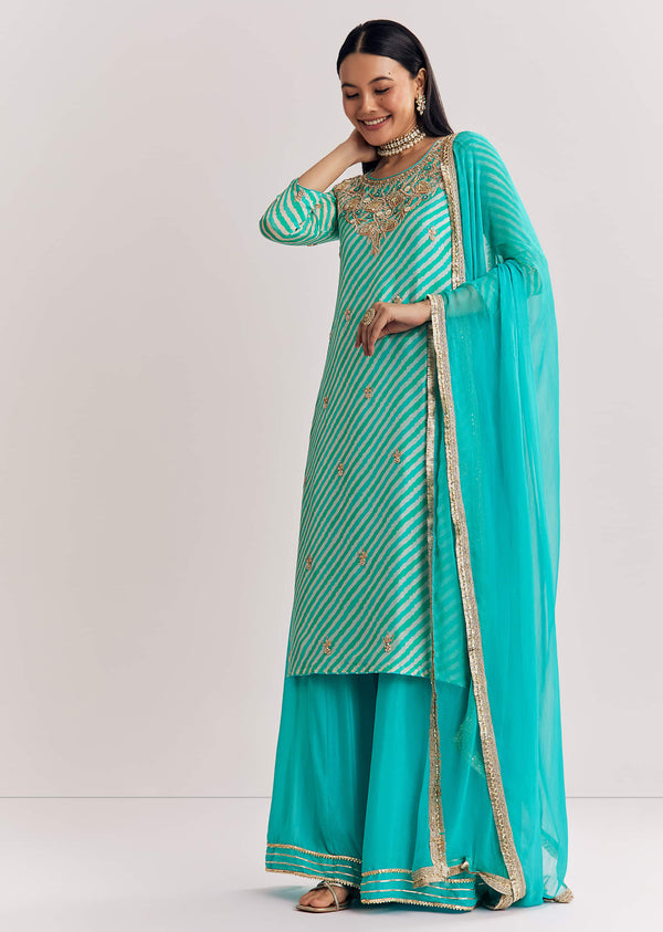 aqua-blue-leheriya-kurta-palazzo-suit-with-zardosi-and-moti-work-sg318629-2