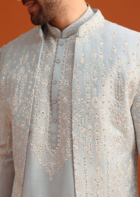 aqua blue hand embroidered sherwani set-sg264343 4