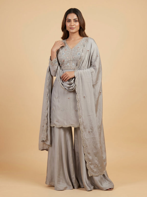 Ash Gray Cape Set