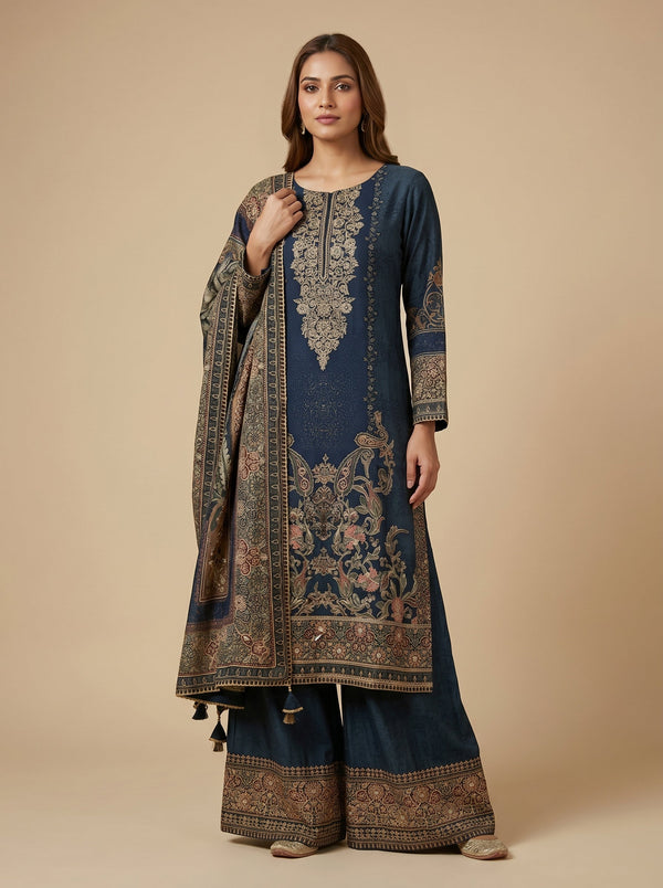 Azure Mist Kurti Pant Set