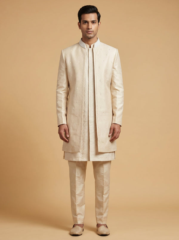Beige Classic Elegant Sherwani