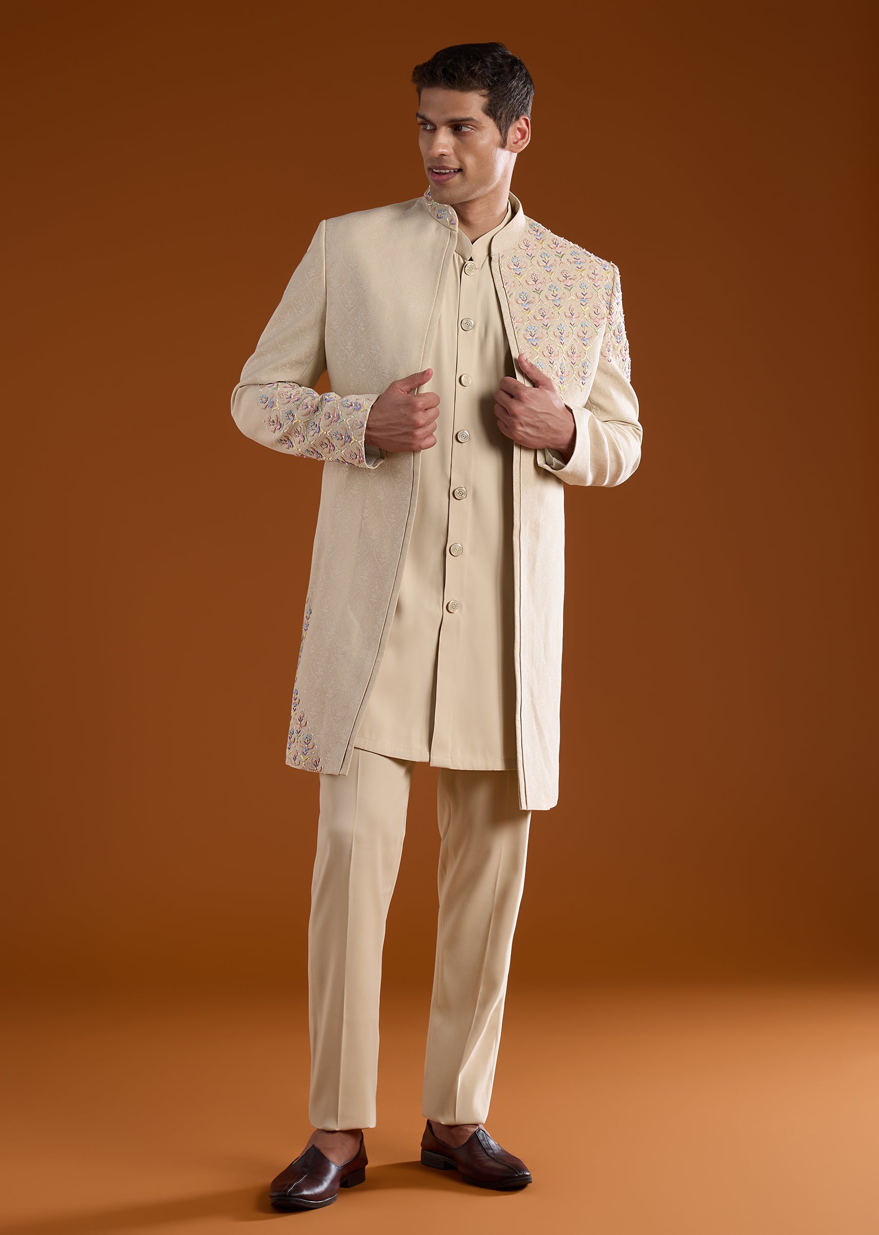 beige-jacquard-silk-indowestern-embroidered-kurta-set-sg333268-2 bbc7df57-0f8e-4f69-865e-2b24302fd481