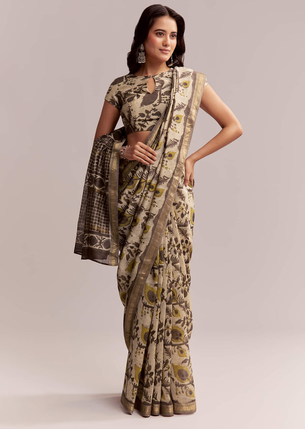 beige-linen-printed-saree-with-hand-block-ajrakh-print-sg314788-1