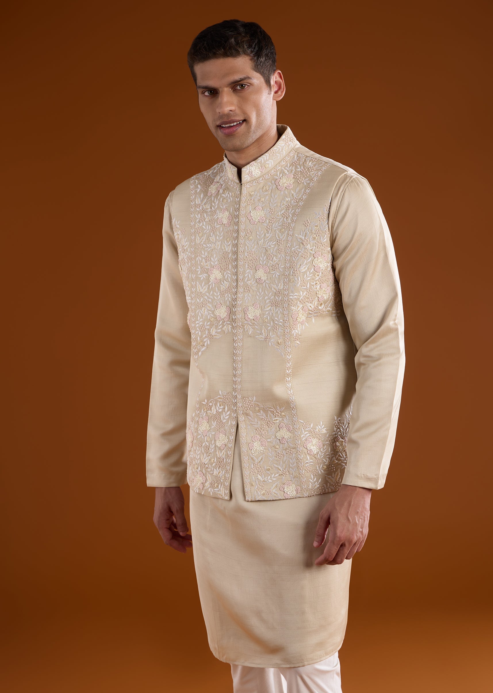 beige-silk-mens-kurta-jacket-set-with-thread-and-french-knot-work-sg329015-4 aedd8790-fe33-4822-bcbc-49d99f39e266