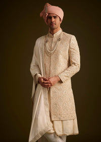 beige gotta work embroidered sherwani and matching dupatta-sg269975 5 01cfabf2-3caa-4327-9337-d22ca0b86827
