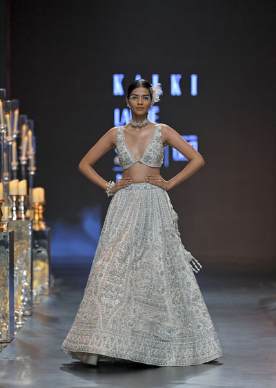 beige lehenga set in raw silk with zardozi work-sg184197 1