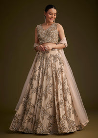 beige net lehenga set with sequins dupatta-sg283116 6 82444156-bc7e-4323-87bb-820c5d332fc9