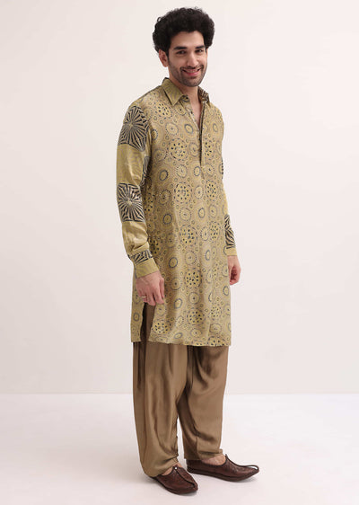 beige printed kurta patiala set for men-sg227804 6 c6e856c6-1091-4683-8a68-cc82f23126d9