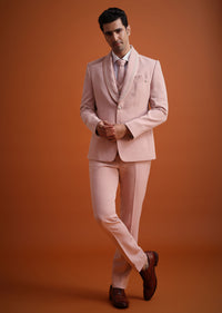 beige tuxedo and pant set with cutdana embellishments-sg248252 6