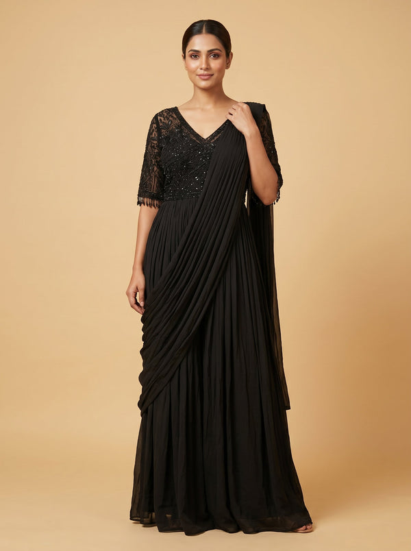 Black Edge Indo Western Set