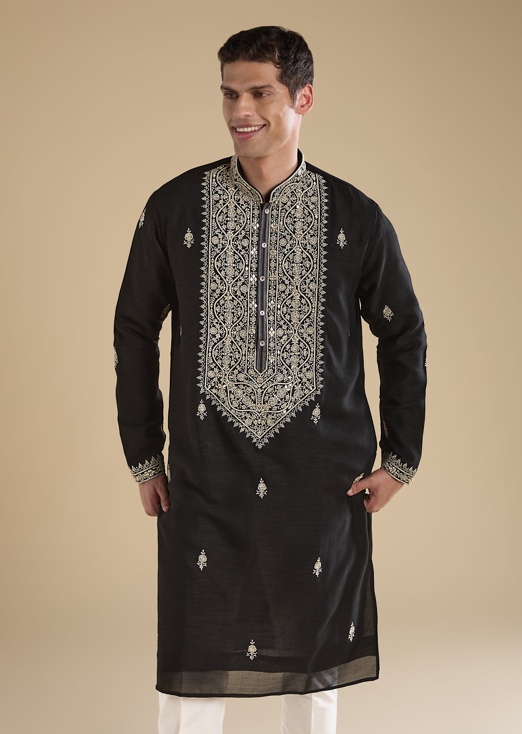 black-embroidered-kurta-set-with-pants-sg373912-4 5b92c6d4-6416-4b7b-b715-60882bc8e03d