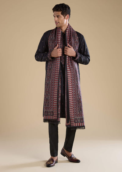 black-embroidered-mens-kurta-set-with-kashmiri-print-dupatta-sg332588-1