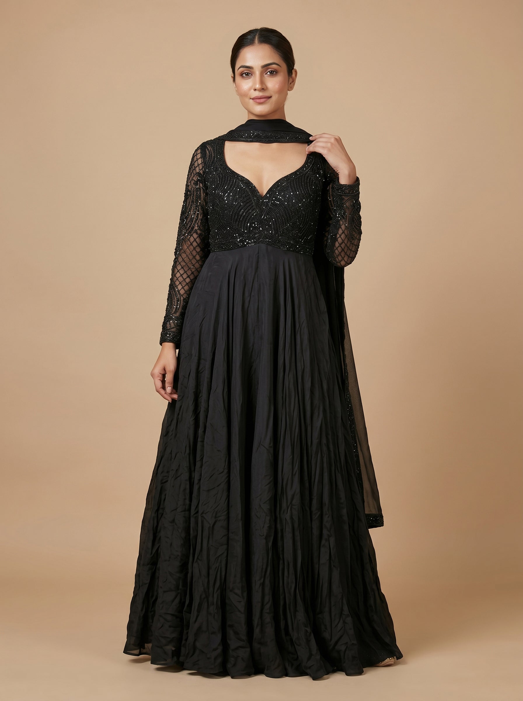 Black Form Interface Buy Black Form Indogown | KALKI Fashion India