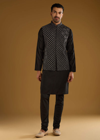 black-kurta-jacket-set-for-men-with-thread-work-sg329047-1