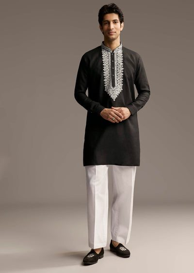 black-linen-kurta-set-for-men-with-thread-and-resham-work-sg321684-1