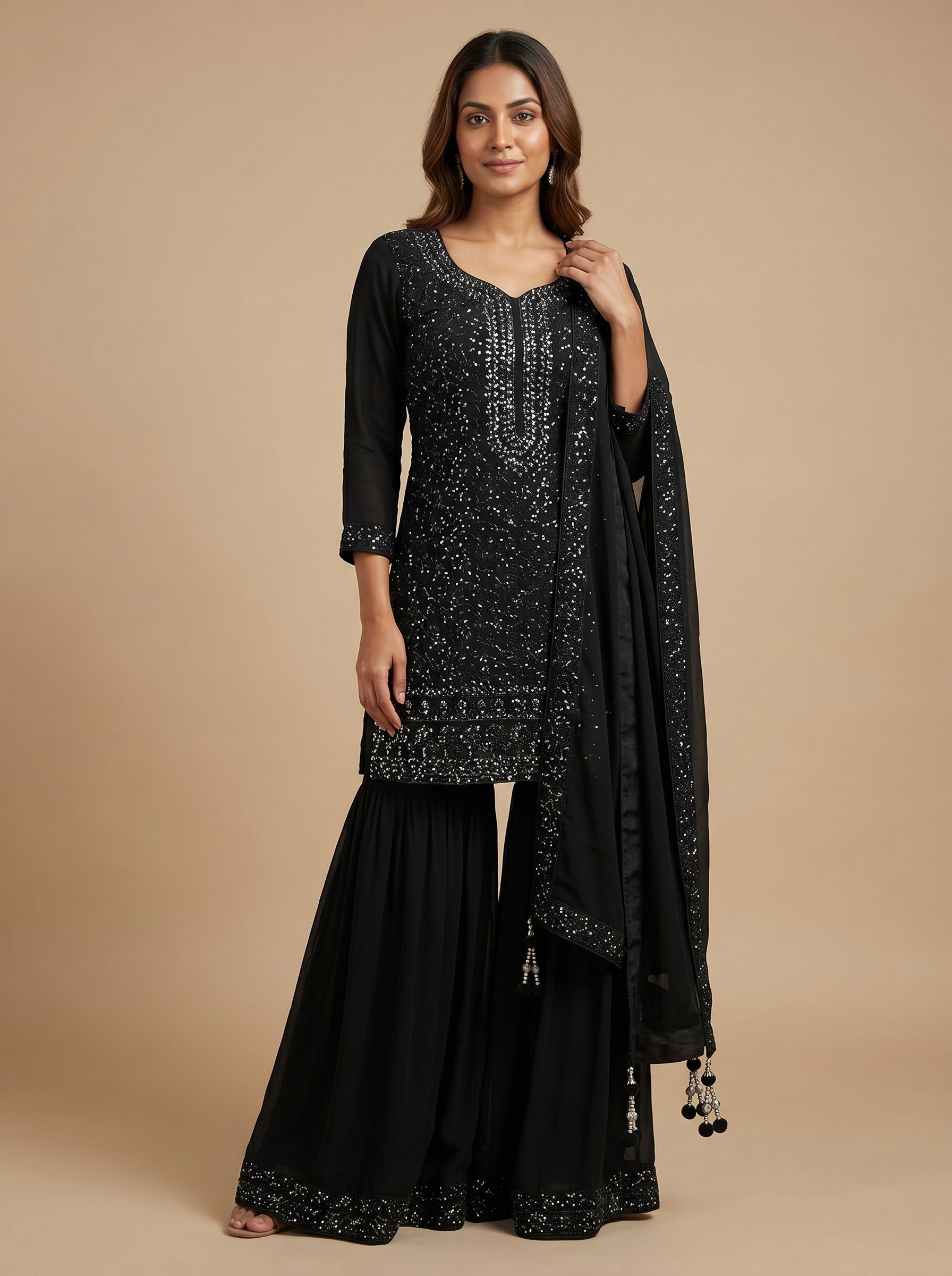 Buy Black Luxe Indogown | KALKI Fashion India