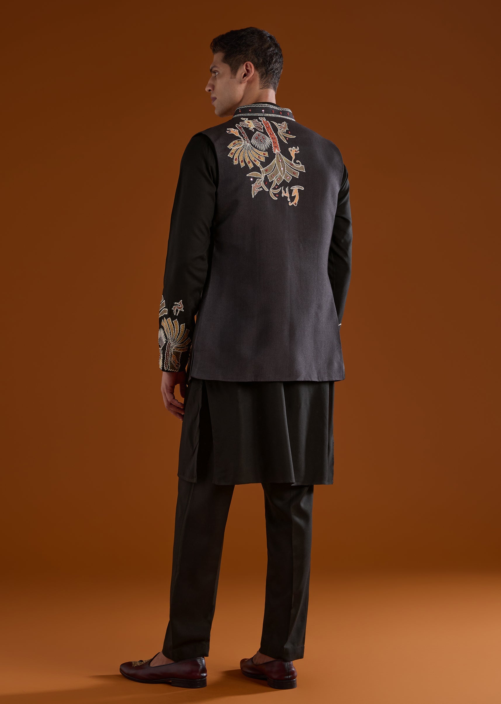 black-silk-kurta-jacket-set-with-thread-and-mirror-work-sg328631-5